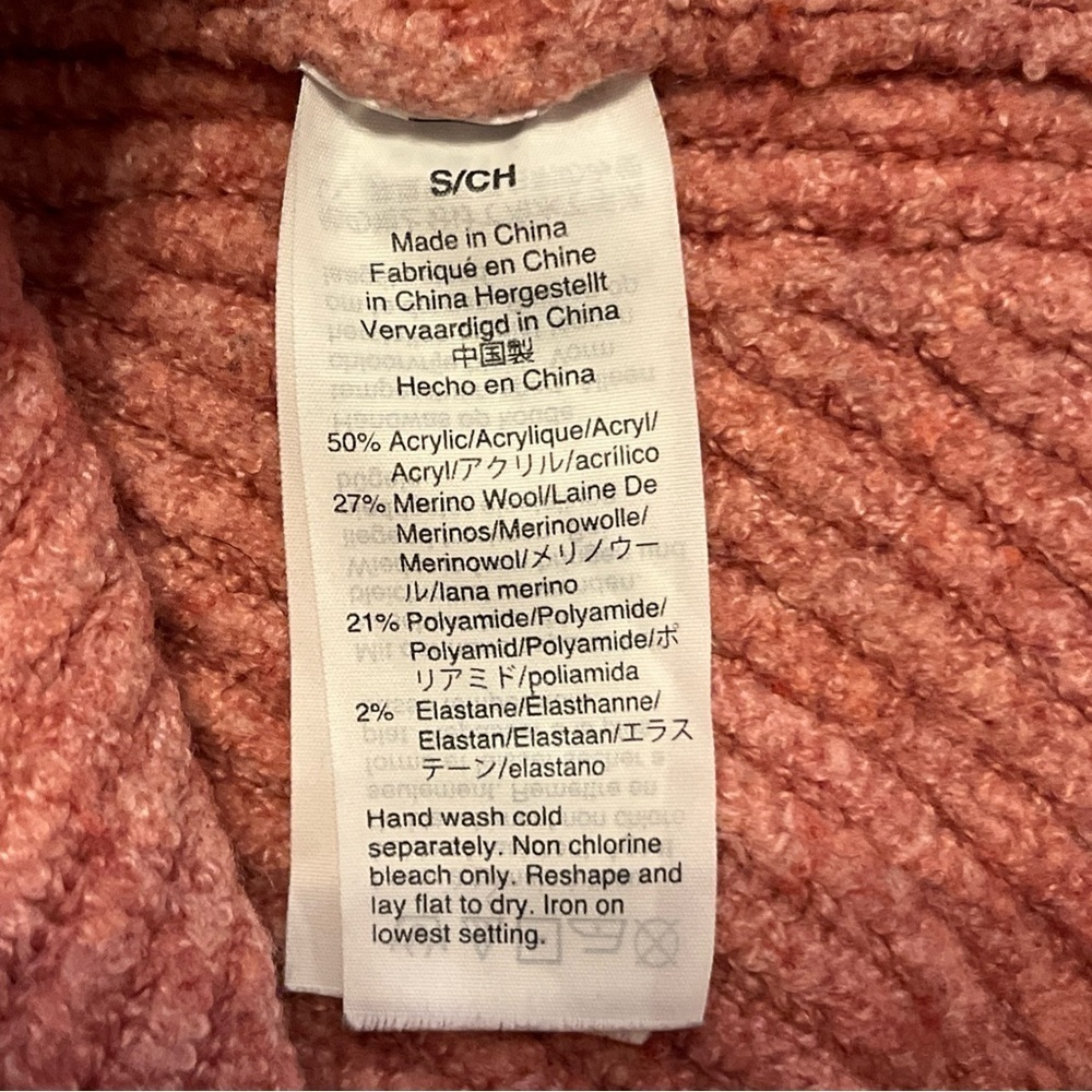 Madewell  Northfield Mock neck Sweater Heather Poinsetta Pink Size S H3339 - Picture 5 of 13